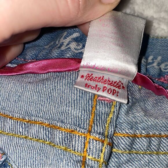 Y2K Heatherette Low Rise Flare Jeans Unicorn- Embellished Pockets Size 3 / 5 - Picture 9 of 11